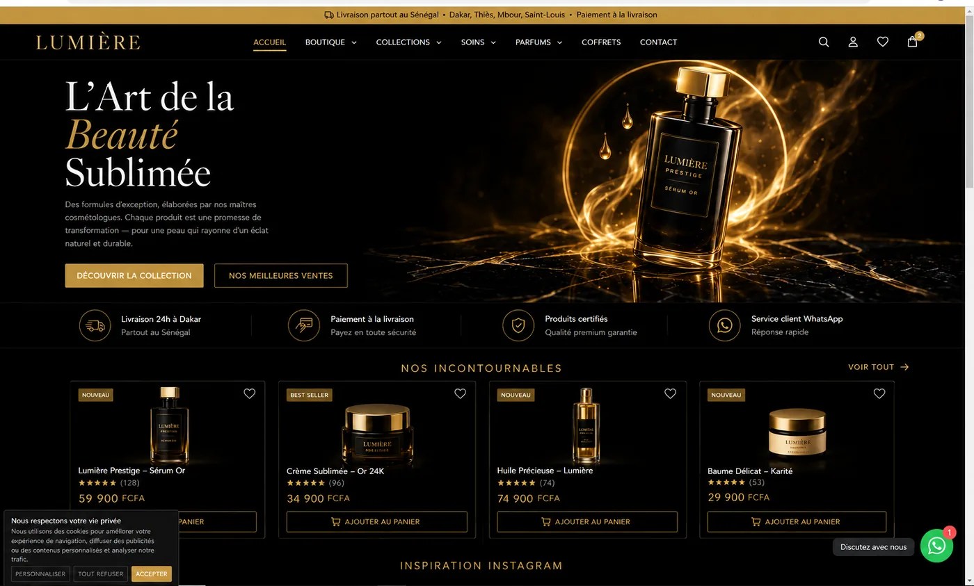 Boutique e-commerce bilingue haut de gamme